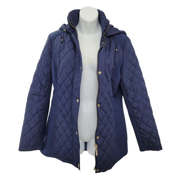 Ellen Tracy Navy Quilted Jacket - Picture 2 of 8